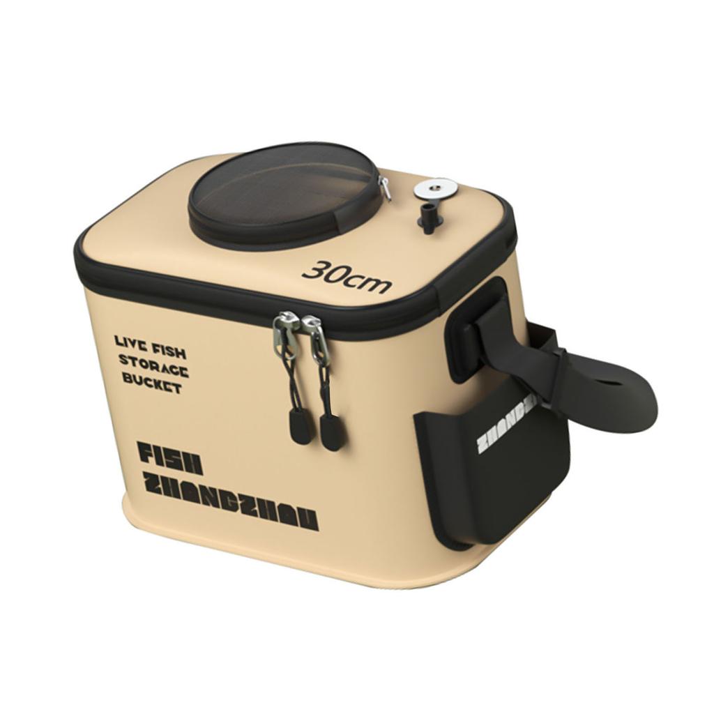 Fish Fishing Barrels Container Foldable Tackle Box Fishing Basin Fishing Gear EVA Fishing Bucket Fishing Bag with Handle