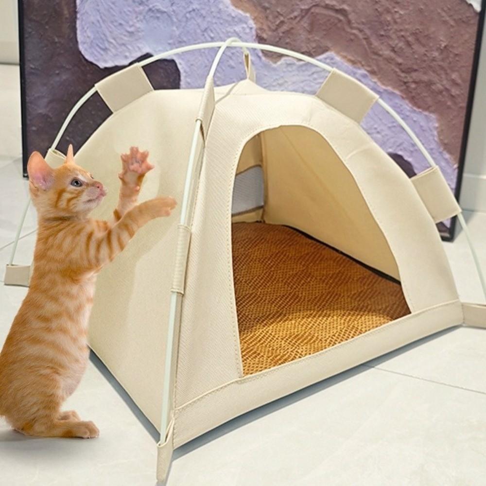 Faltbarer Hundekäfig Abnehmbare Kühlende Hundehöhle Katzenbett Tragbares Haustierzelt Campinggebrauch