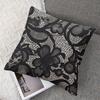 Black Laces Square Jacquard Pillow Cover for Sofa Office Waist Cushion Cover Home Decorative Pillowcase