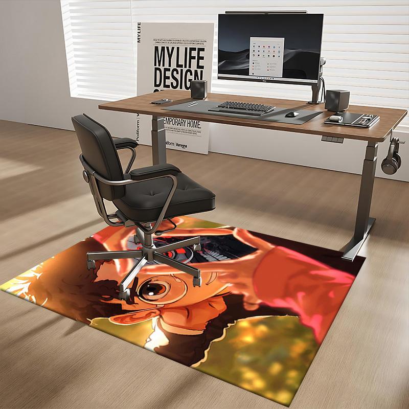 1pc Anime Cartoon Design Demon Slayer Tanjiro Kamado Chair Mat - Non-Slip Carpet for Office, Home Decor, Living Room, Bedroom, Game Room - Suitable fo