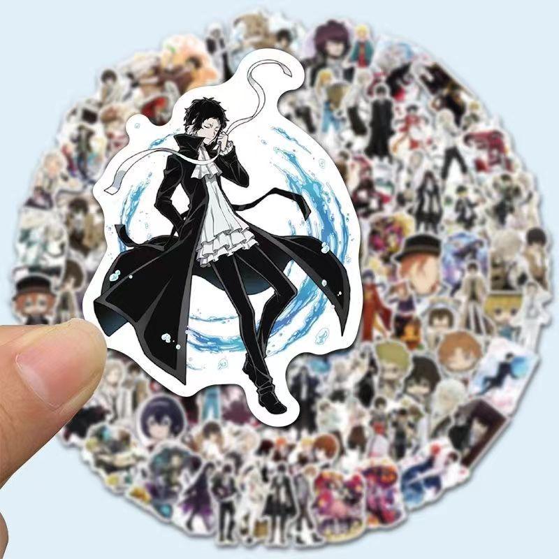 Bungo Stray Dogs Color Stickers, 100 Sheets(not Repeated), Waterproof & Sunscreen