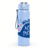 1PC Blue Whale Hello There Text 750ml Color Plastic Sports Water Bottle Leakproof Flip Straw Lid Suitable for Sports Office Home Use