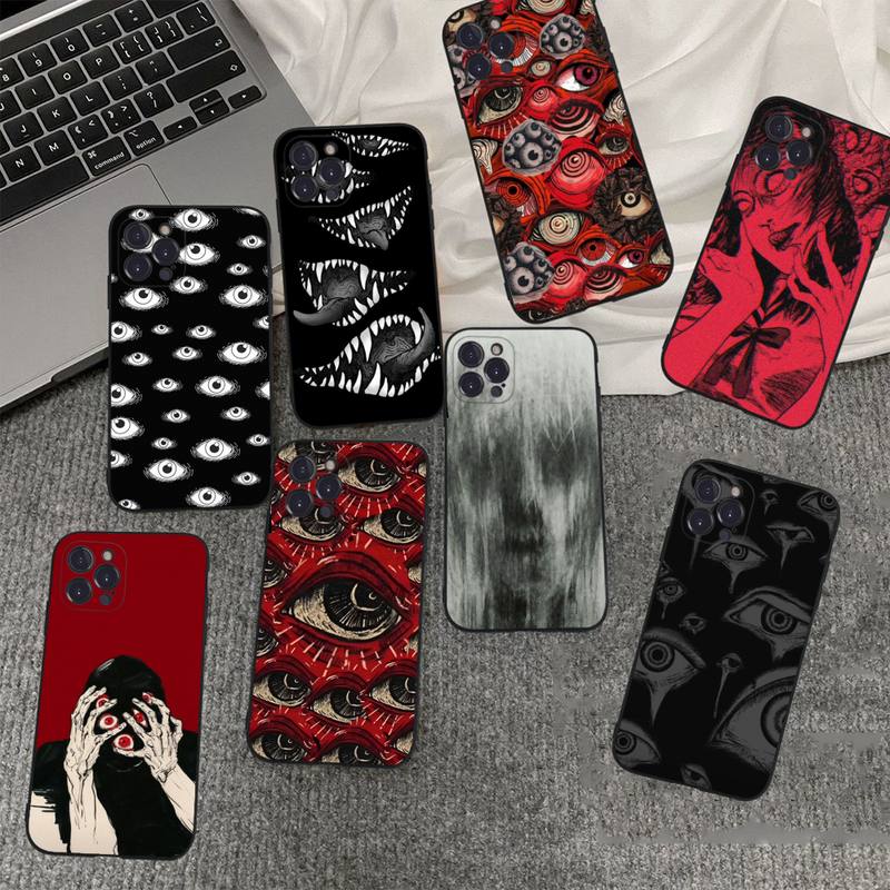 Scary Face Eyes Phone Case Silicone Soft for Iphone 14 13 12 11 Pro Mini XS MAX 8 7 6 Plus X XS XR Cover