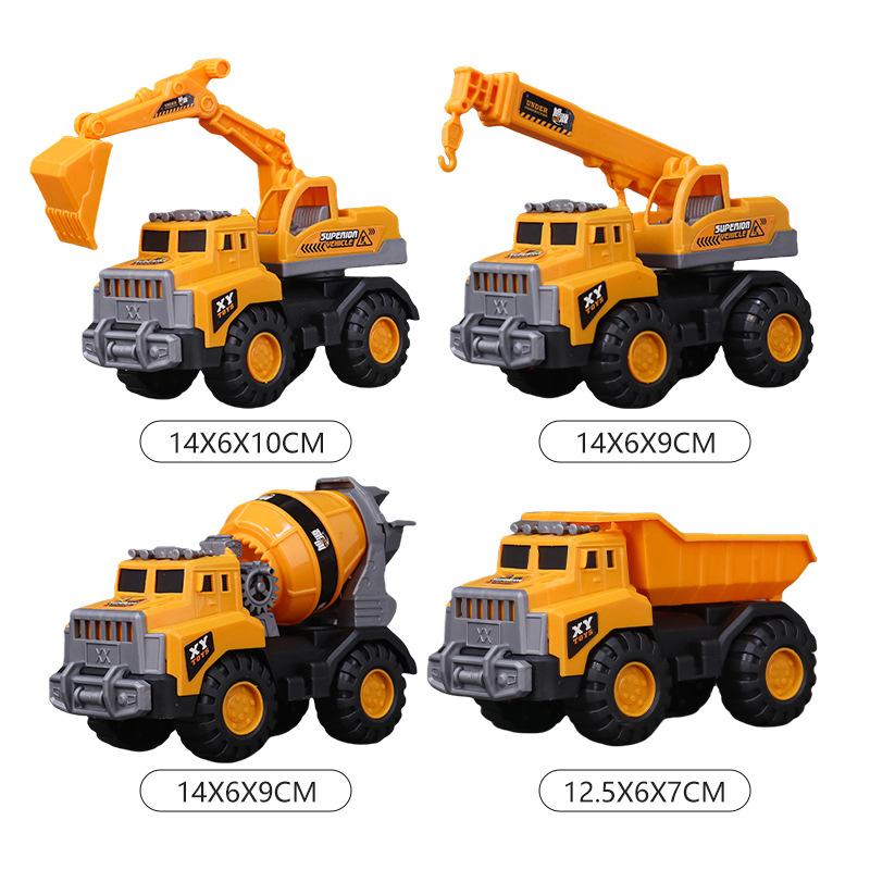1Pcs Simulation Vehicle Big Toy City Car Concrete Mixer Truck Fire Role Play Boy Gift Construction Vehicle Sliding Bulldozer Toy