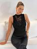 2026 European Fashion Sleeveless Halter Lace Slim Vest Women's Tank Top