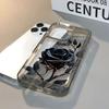 For iPhone 12 Pro Max Case Silicone Black Rose Cover For iPhone Air 15 14 13 17 11 16 Plus Soft Cover Funda