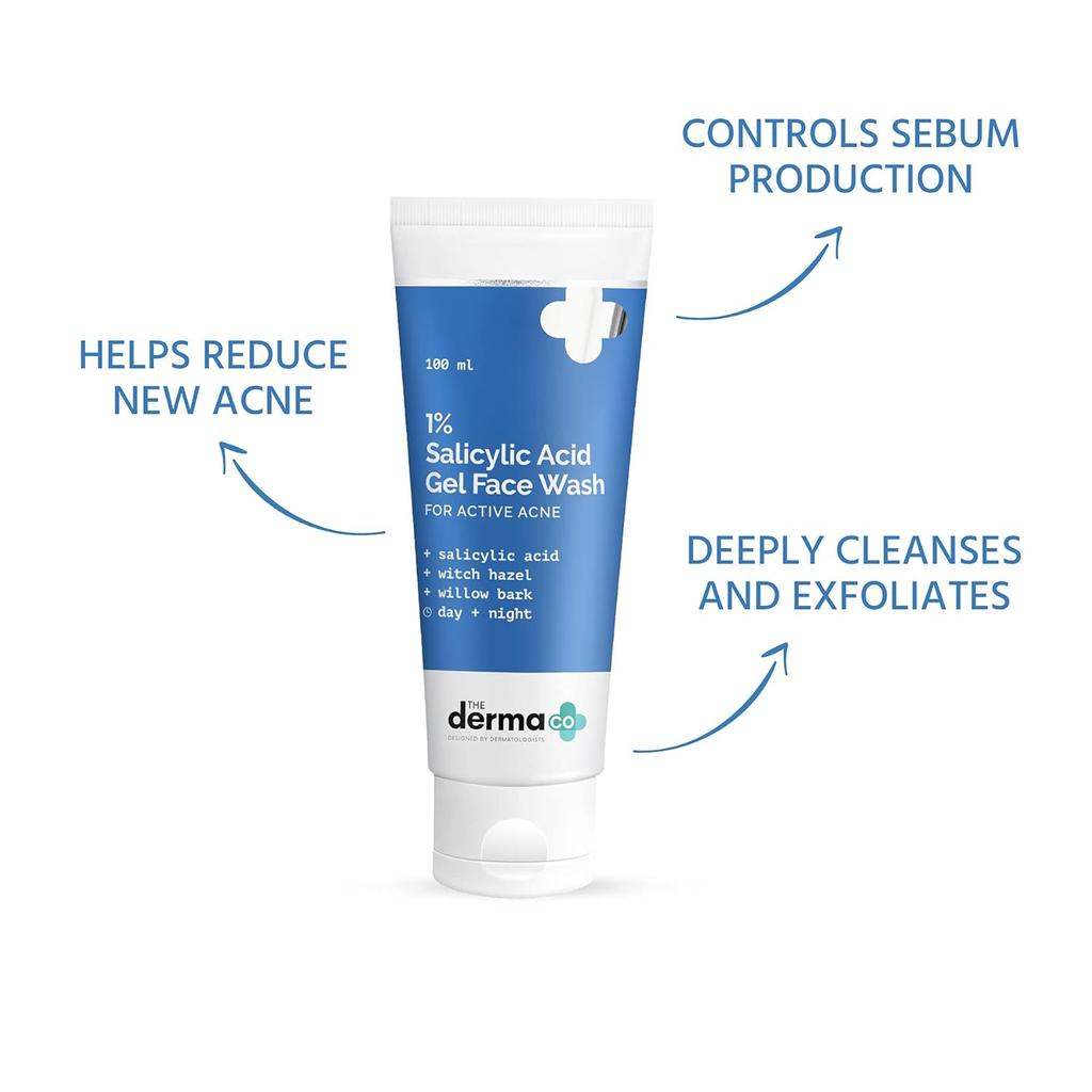 The Derma Co 1% Salicylic Acid Gel Face, 100ml Each (Pack of 2)