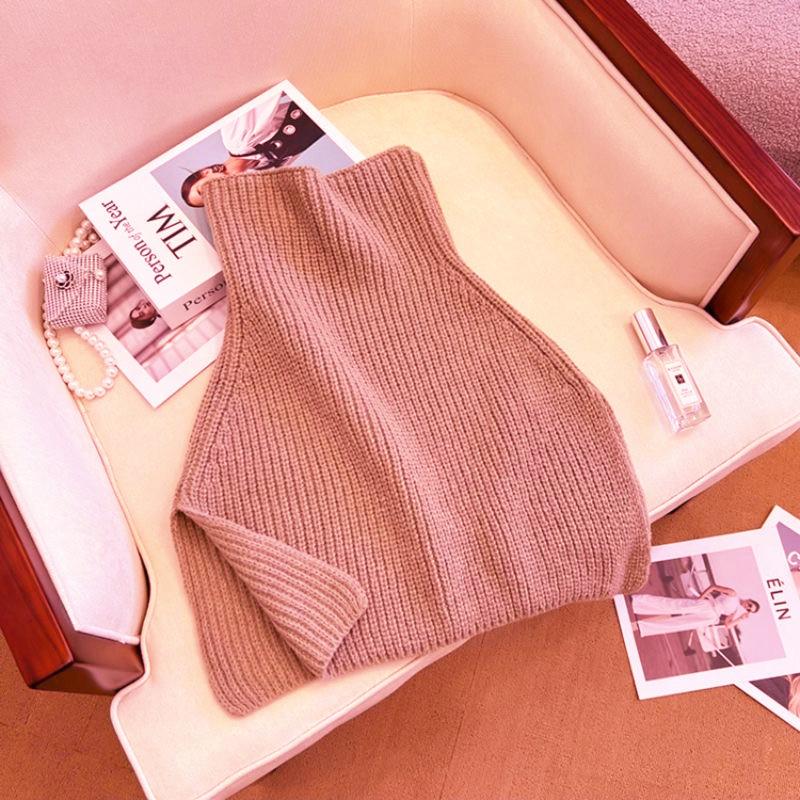 Winter New Style Woolen Pullover Neck Scarf for Women Korean Style Warm Fake Collar Knitted Versatile Neck Protector