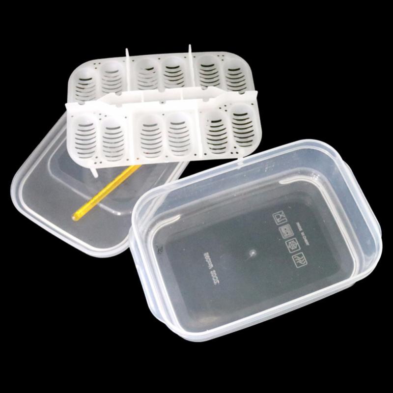 12 Holes Reptile Egg Incubation Tray with Thermometer Incubation Tool for Gecko Lizard Snake Eggs