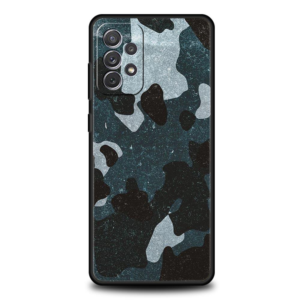 Farbe Camouflage Black Camo Handyhülle für Samsung A51 A71 A21S A12 A11 A31 A52 A41 A32 A01 A23 A33 A53 A73 A03S A13 5G Hülle