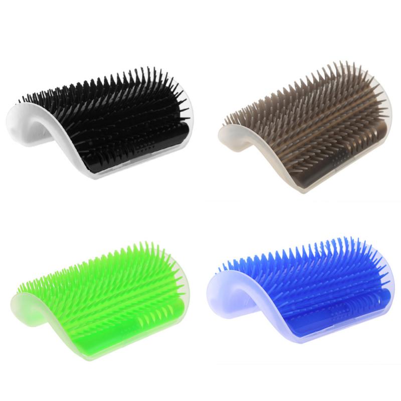 1PC Cat Self Groomer Wall Corner Massage Comb Grooming Brush Soft Rubber Bristles Kitten Massager Tool Fit Flat Corner Hand Hold