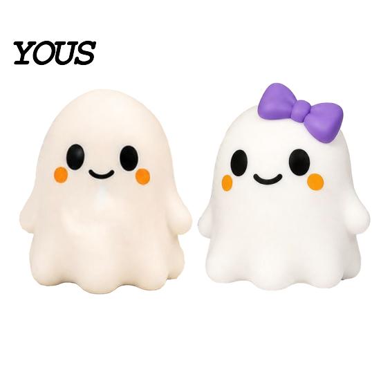 Halloween Party Supplies Bow Ghost Squeeze Toy, Stress Relief Cartoon Sensory Fidget Toy Soft Stretchy Favors for Adults Kids Tactile