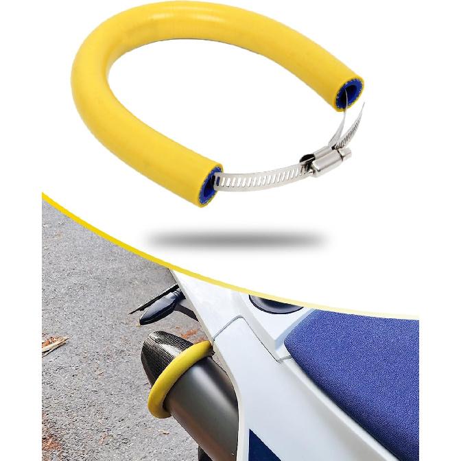 

Motorcycle Exhaust Pipe Muffler Protector Ring Universal for Motorcycle, Dirt Bike, Street Bike, 25.2 BLACK жовтий