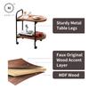 Homlly 2-Tier Walnut Mobile Rolling Kitchen Trollery Cart with Wheels