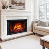 Cozy Living Room Decor Fireplace Flame Wall Decal, Vintage European Background Sticker, Self-Adhesive Waterproof Window Sticker Mural for Dining Space