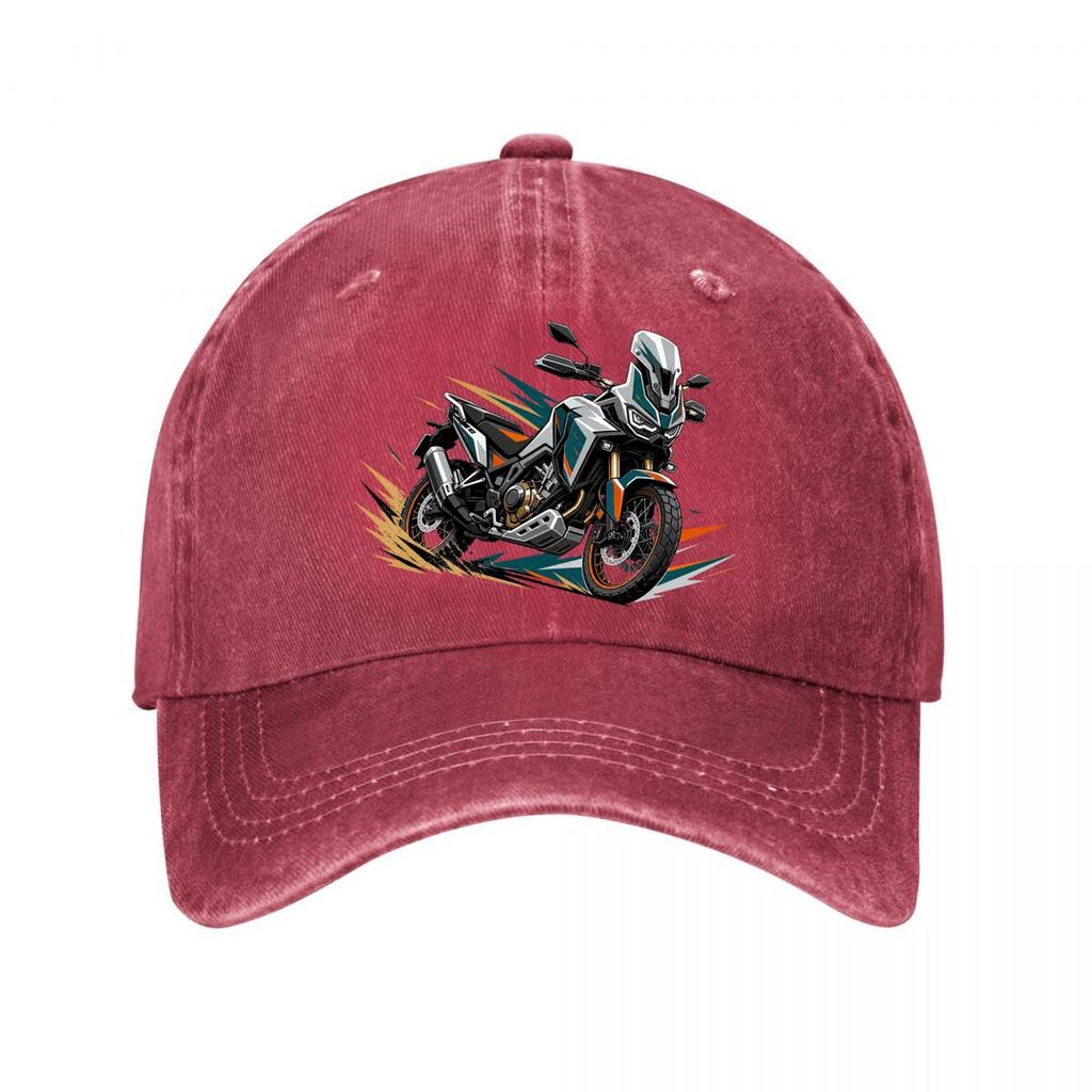 Adventure Sport Motorcycle Vector Fu  New Vintage Washed Cotton Baseball Cap Sun Hats
