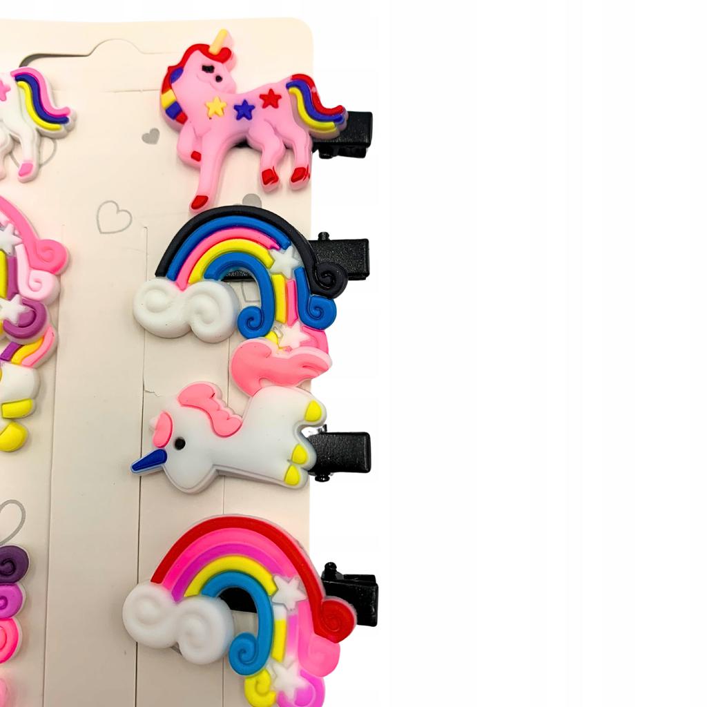 Set Of Colorful Unicorn Hair Clips 10 Pcs.
