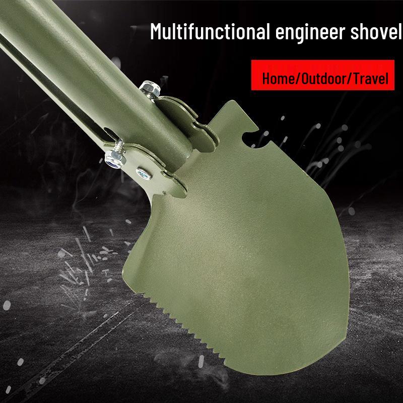 Compact Military Folding Shovel: Multi-functional Outdoor Spade, Pickaxe, Portable for Camping, Fishing, and Vehicle Use