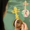 Portable Handheld Makeup Mirror Round Travel Makeup Mirror Exquisite Ancient Style Mirror  Travel