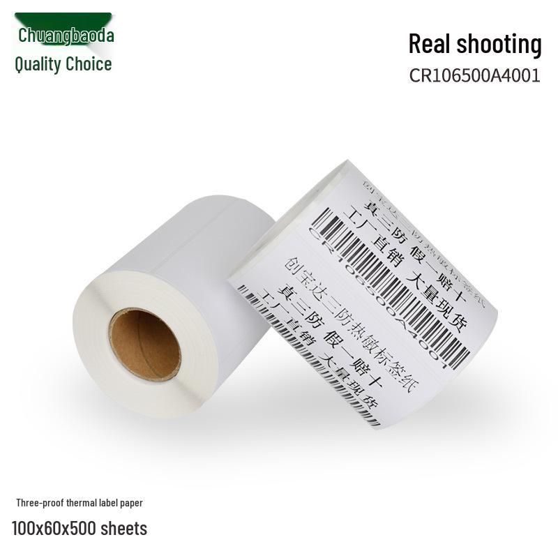 Durable Thermal Label Paper - 100x60mm, 500 Sheets, Barcode Stickers
