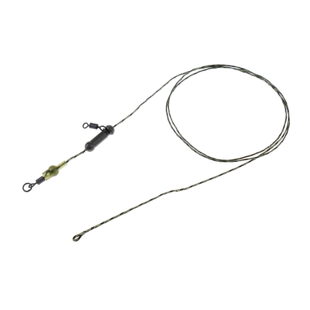 Pack of 3Pcs Carp Fishing Quick Links Swivels Hair Rigs Clip Sleeves and 81cm Braided Thread 6