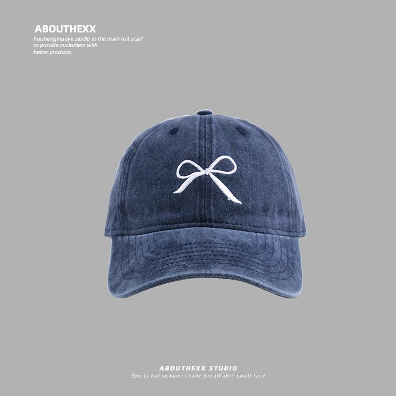 Bow Embroidered Baseball Cap With Sunshade And Breathable Cotton For Teens And Adults