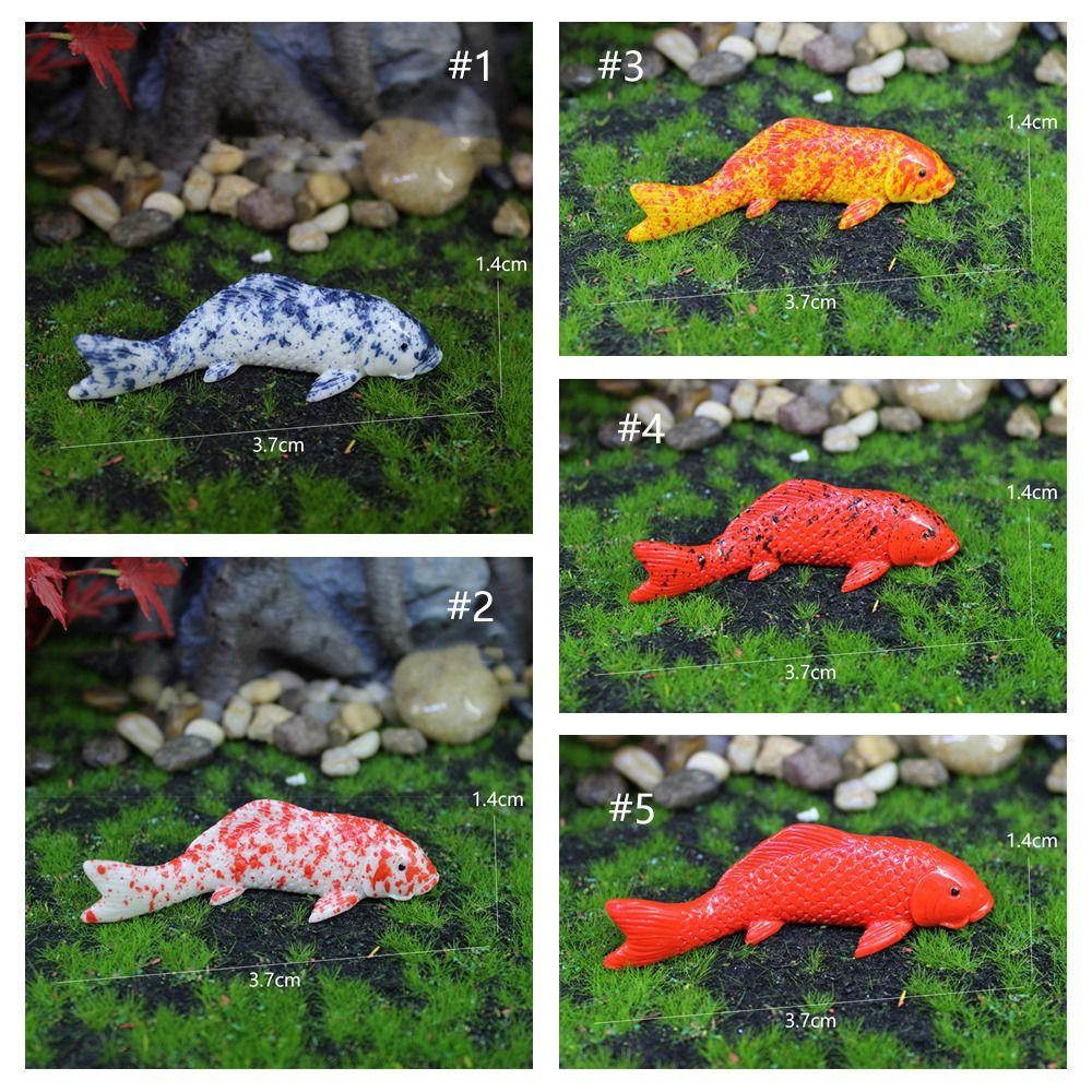 Cartoon Mini Koi Fish Ornament Resin Crafts Small Fish  Statue Kids Gift Carp Figurines  Aquarium