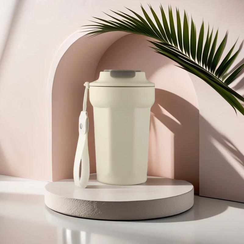 Stylish Octagonal Stainless Steel Coffee Travel Mug 450ml