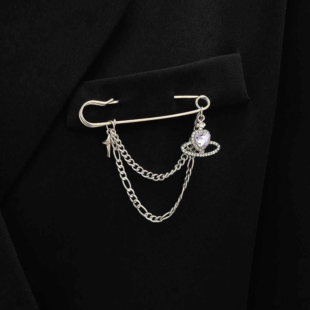 

Metal Chain Tassel Chain Pin Butterfly Design Lapel Pin Chain Pendant Brooches Wedding Party Style-7