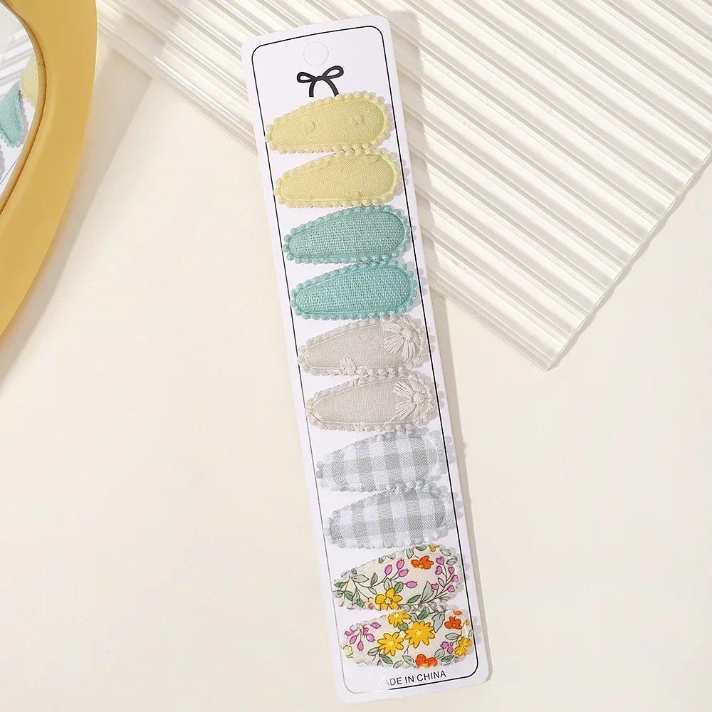 10/20 Pezzi Cotone Stampa Fermaglio per Capelli Forcina per Ragazza Tessuto Plaid Mini Mollette BB Copricapo Accessori per Capelli da Bambina Regalo di Capodanno