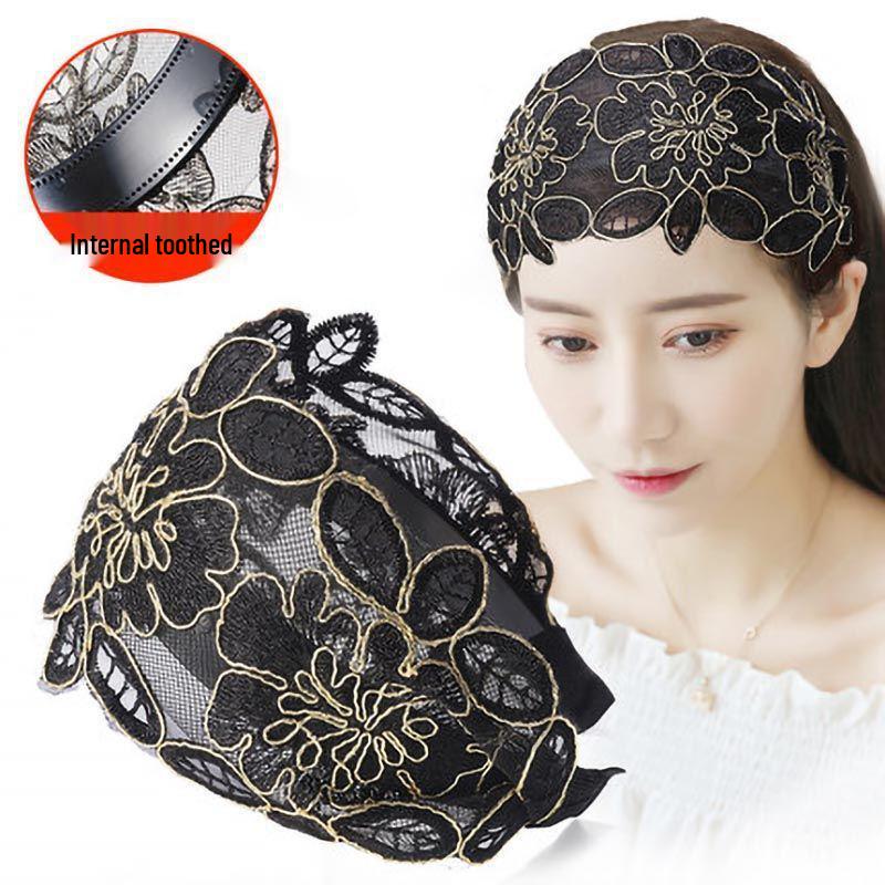 

Женская нескользящая повязка на голову для покрытия седых волос, серая, с зубчиками