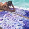 Mantra Print Pattern Digital-printed Polyester Superfine Fiber Double-sided Fleece Beach Vacation Bath Towel, Beach Towel