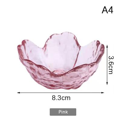 Cherry Blossoms Seasoning Plate Small Glass Dish Nodic Gold Inlay Sauce Bowl