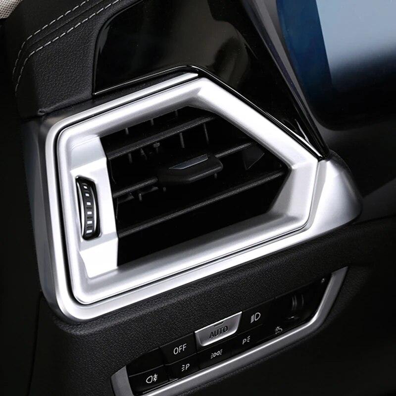 2PCS Car Center Console Front Air Outlet Vent Frame ABS Decoration Auto Interior Accessories For BMW 3 Series G20 G28 -21
