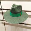 Summer straw hat 2025 new treasure grass material jazz ladies straw hat outdoor travel sun protection beach sun hat