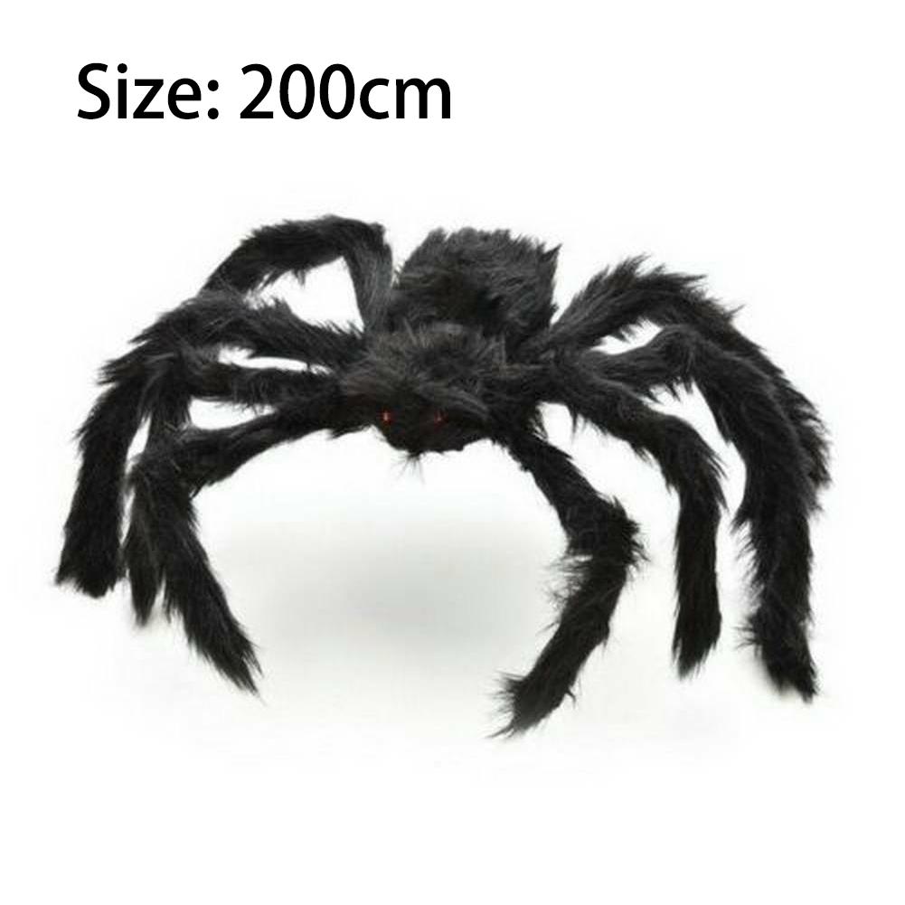 200cm Hairy Giant Spider Halloween Decoration Festival Prop Haunted House Party Indoor Outdoor Huges Black Spider Decor 2024 New