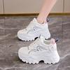 thick-soled dad shoes women's spring and autumn mesh sneakers women's muffin heightening casual little white shoes women