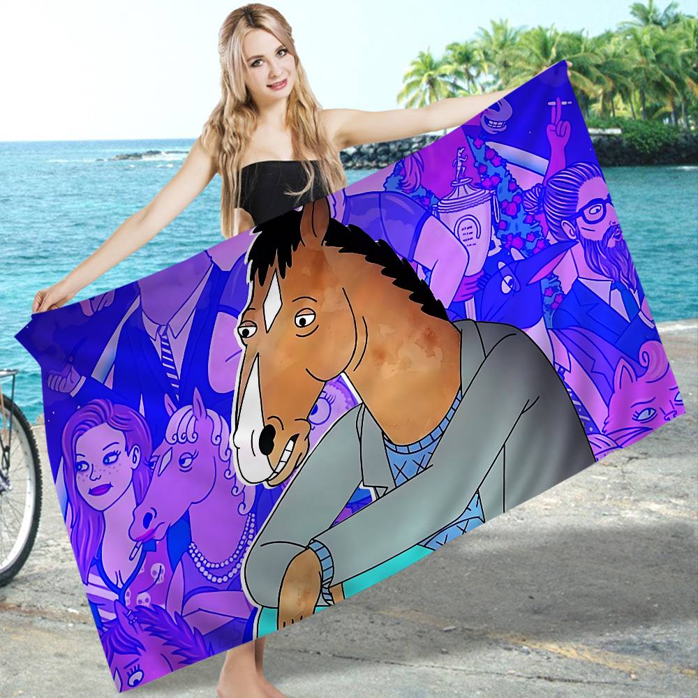 Animation B-BoJack H-Horseman Mikrofaser Strandtuch Saugfähig Schnelltrocknend Weich Yoga Schwimmen Resort Bergsteigen Handtuch