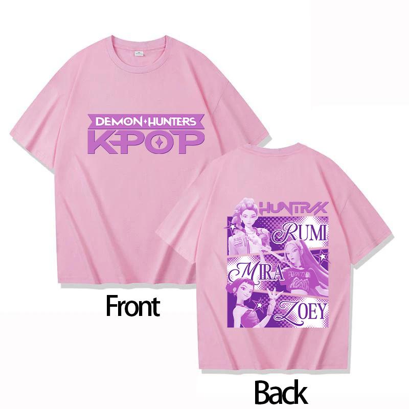 New Movie KPOP Demon Hunter RUMI Parent-child Cotton Round Neck Boys Girls T-shirt