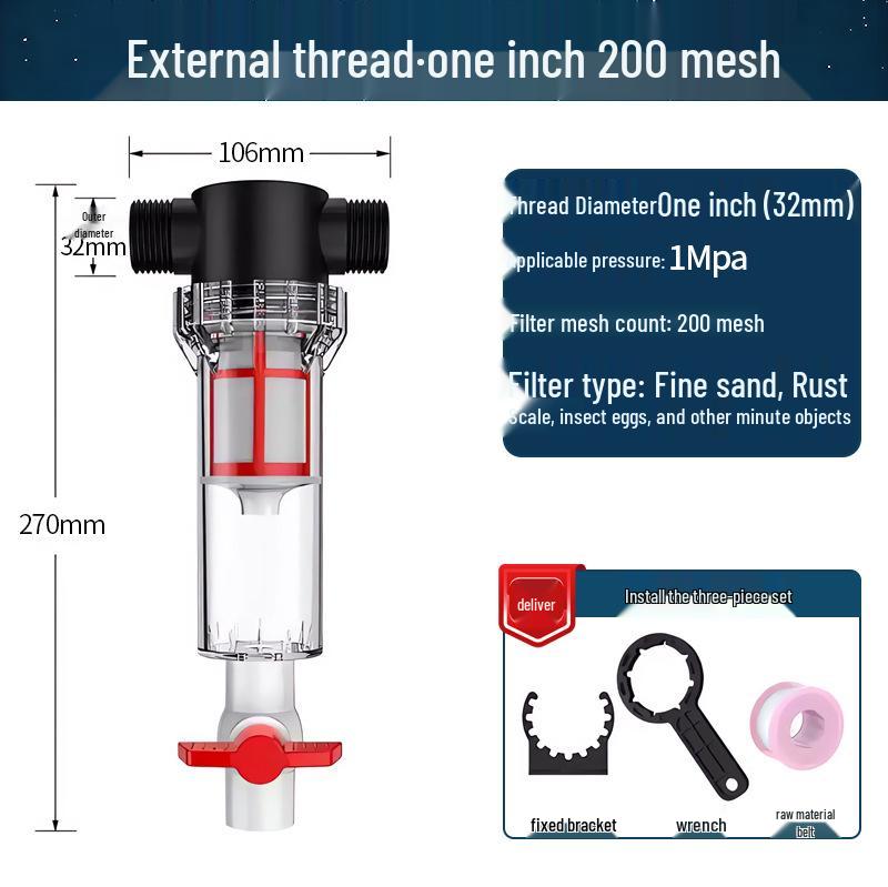 Fischabfall-Sammler & Selbstentleerender Wasserhahn Sediment-Vorfilter für Aquarien