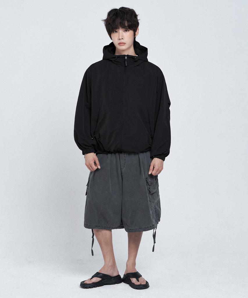Lemain Second 2-Way Hooded Windbreaker Jacket [Black]