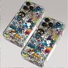 Cartoon Graffiti Phone Case for Apple iPhone16promax-Soft Silicone Transparent Shockproof Creative Cover On iPhone16/15/14/13/12/11/Pro/Plus/Promax