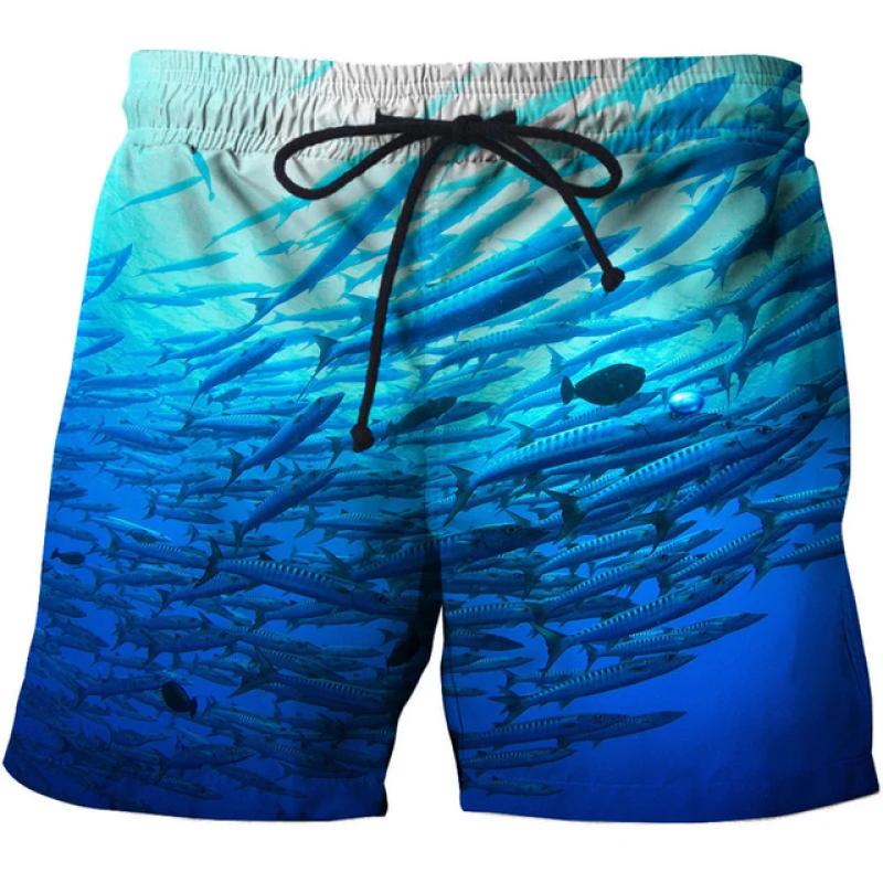 Carp Fish Graphic Beach Shorts Men 3D swimming board shorts beach running shorts Summer Surfing Beach Casual Loose Pants
