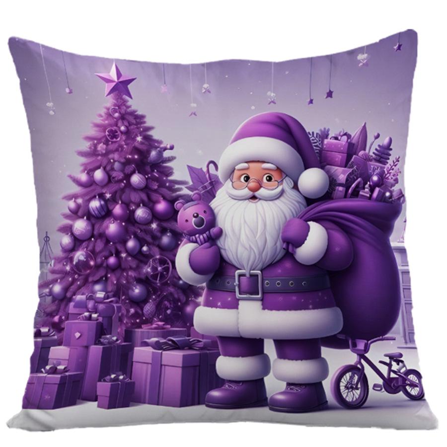 Świąteczna poszewka na poduszkę z poliestru z nadrukiem - Świąteczna dekoracja poduszki do salonu i sypialni