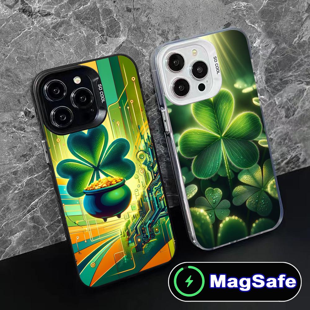 Coque de téléphone portable pour la Saint-Patrick pour iPhone 17 16 15 14 13 12 11 Air Pro Max Plus MagSafe Transparente Colorée Jolie