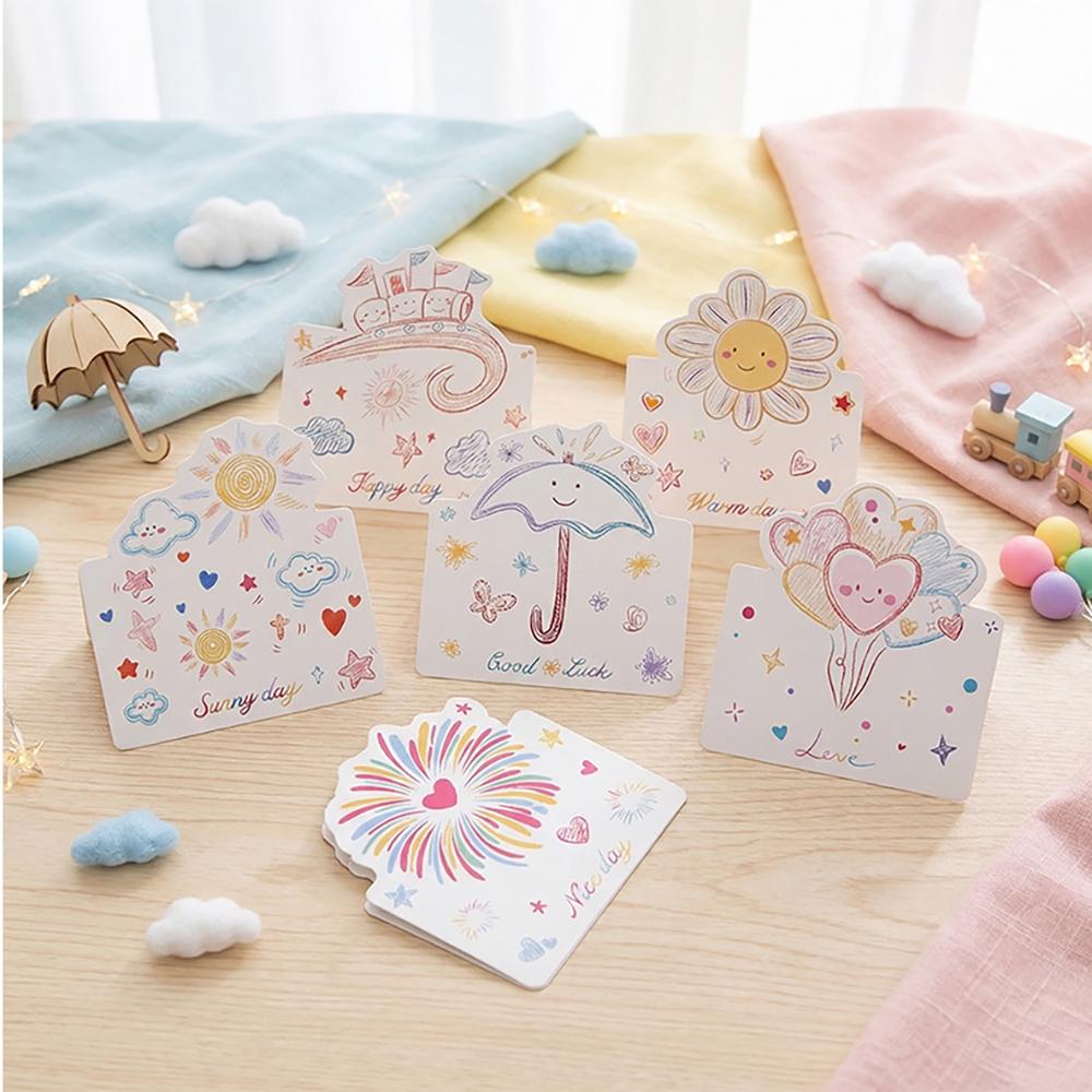 6 pieces Valentine s Day bouquet greeting cards Ins flower folding greeting cards Mother s small cards