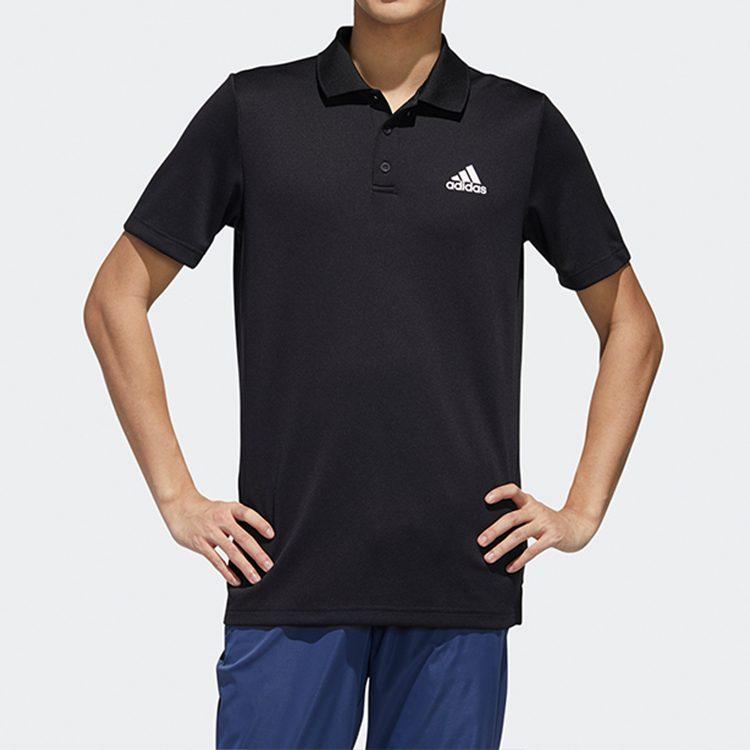 Adidas Polo Shirts Men's Black Polo Collar Moderate Straight Fit GL0483