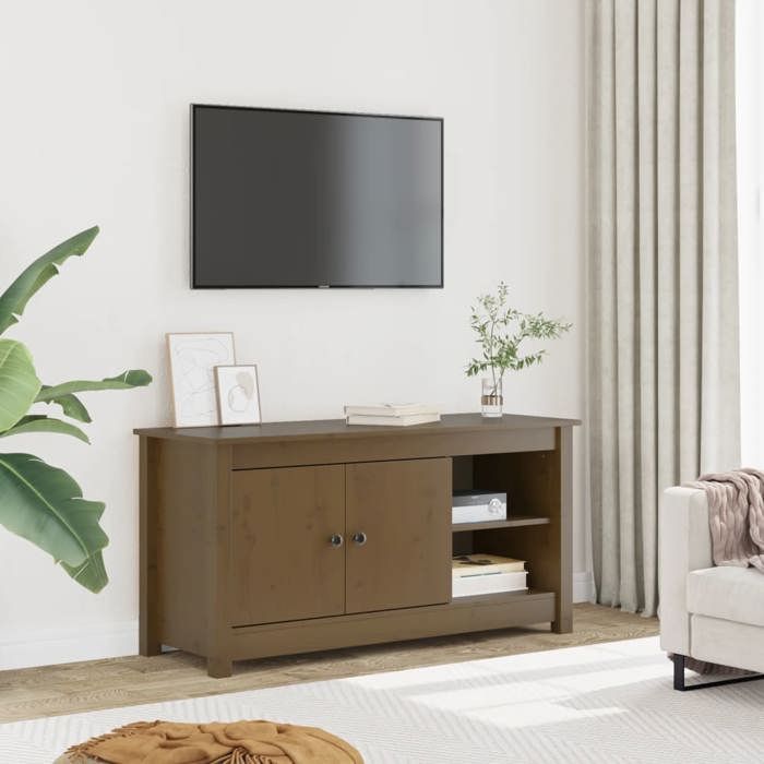 VidaXL Meuble TV Marron miel 103x36,5x52 cm Bois de pin massif 814592