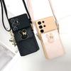 Case for Samsung Galaxy S25 Ultra S20 S21 S22 S23 FE S24 Plus Rabbit Wallet Bag Card Crossbody Leather Lanyard Neck Strap Cover
