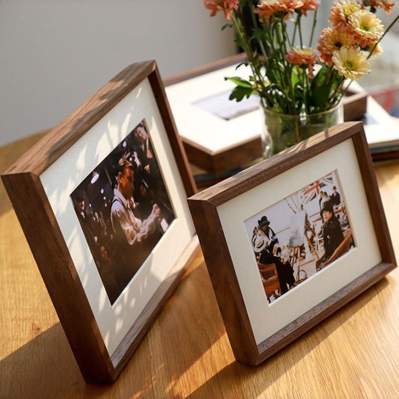 

Marriage Registration Photo 6-inch Photo Frame for The Table, Black Walnut Photo Frames for Home Decoration 6in